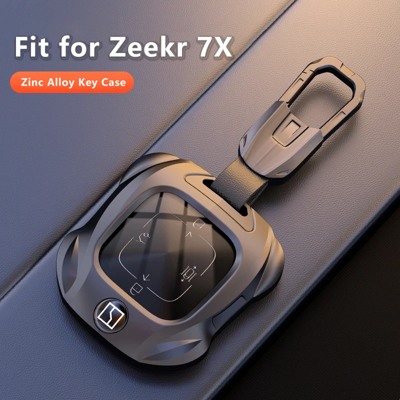 سبائك الزنك سيليكون حافظة مفاتيح السيارة ل Zeekr 7X 2025 المفاتيح غطاء للحماية عن بعد حقيبة قذيفة الإسكان حامل فوب الملحقات