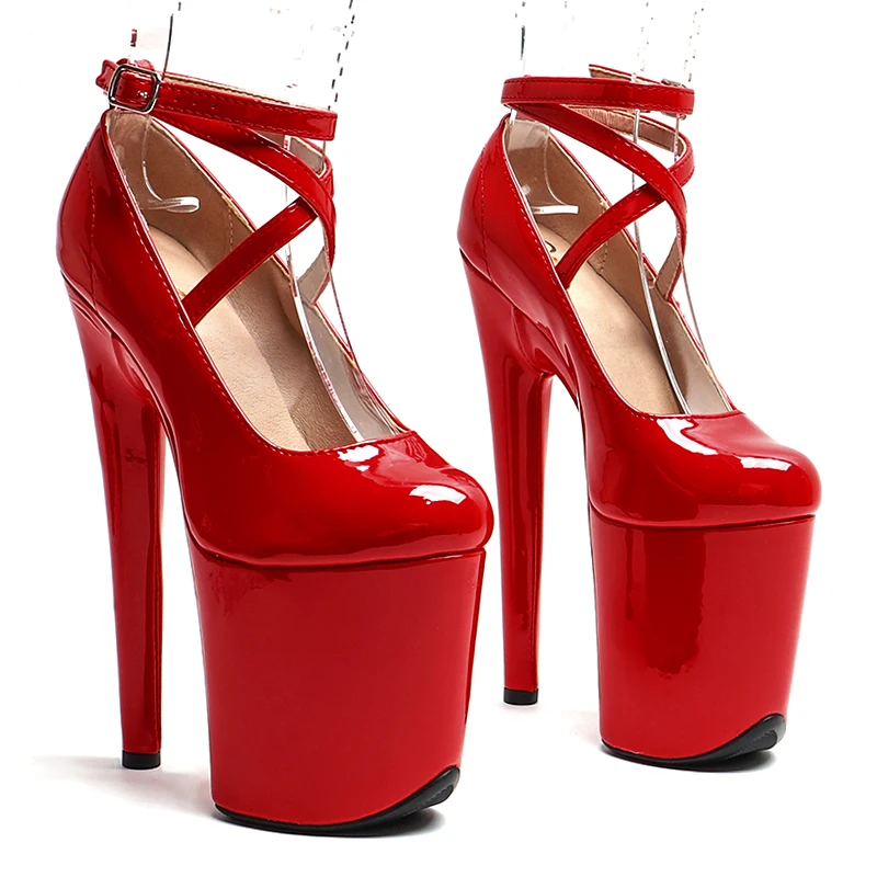 

Leecabe 8Inch/20cm Patent Leather Fashion High Heel Platform Sandals Extreme High Heel party Shoes Pole Dancing Shoes