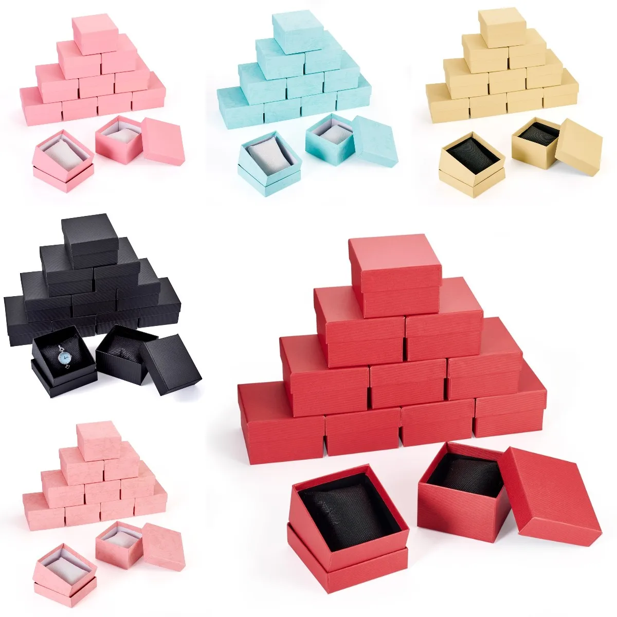 

12Pcs Rectangle Paper Jewelry Gift Boxes Cardboard Box Bracelet Paper Boxes for Jewelry Organizer Case Watch Storage