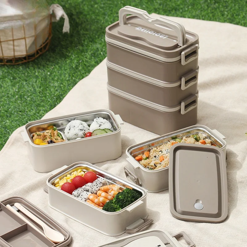 Lunch Box  Compartments Microwae Bento Lunch box  Kid School Outdoor Camping Picnic Food Container Portable