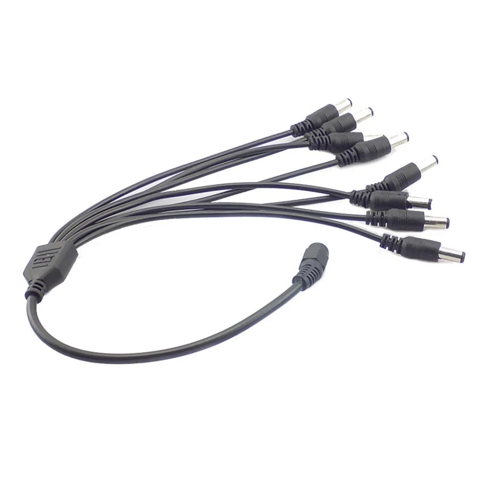 12V 1 Female to 2 3 4 5 6 8 Male way DC Power Connectors Splitter Plug Cable adapter for CCTV Camera led strip light lamp L19