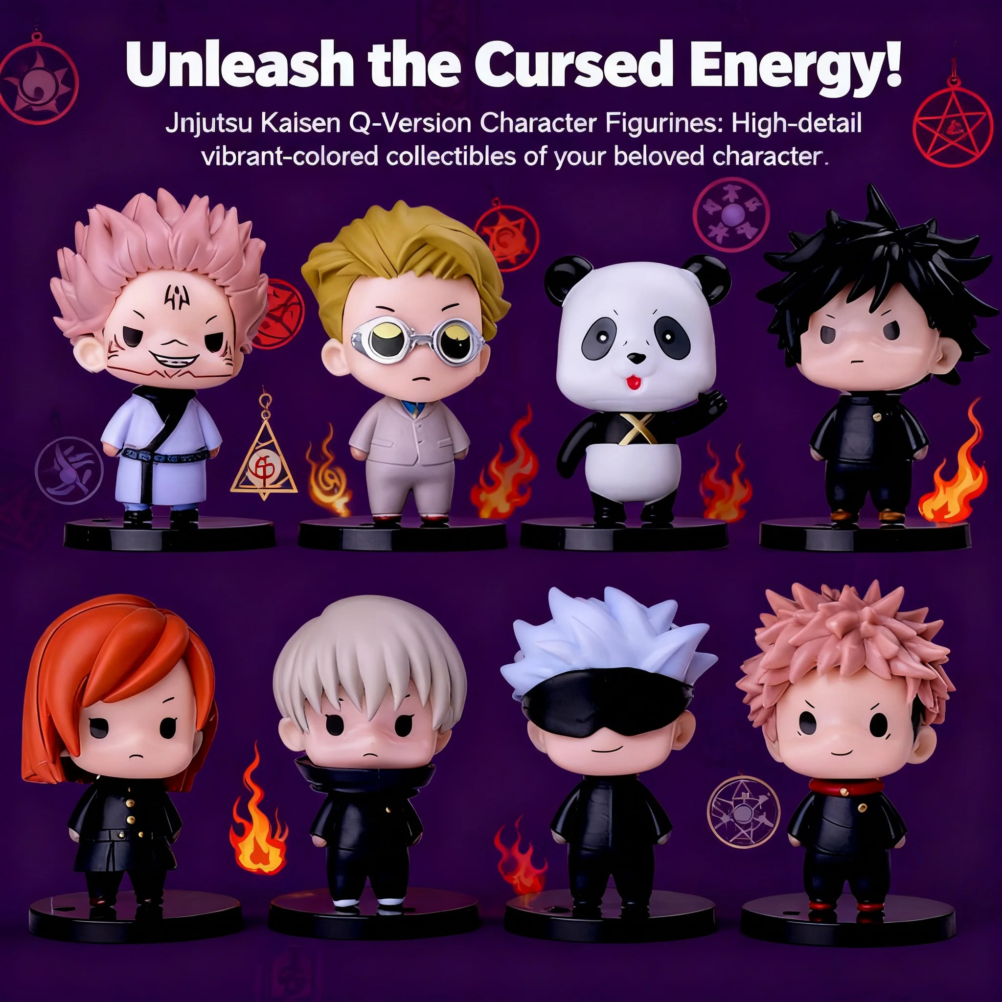 8 Figuras de Jujutsu Kaisen, Yuji Itadori, Sukuna, Decoración para Auto, Adorno para Pastel, Modelo Coleccionable, Regalo para Fans