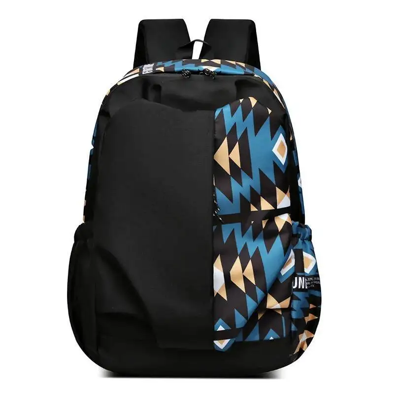 

Newest Personality Color Geometric Pattern Backpack Simple College Student Men's Printed Graffiti Fashion Versatile Shoulder Bag