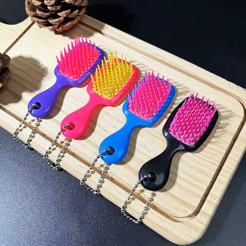 2026 New Honeycomb Massage Comb Plastic Hair Styling Tool Keychain Pendant Lightweight Hairdressing Accessory