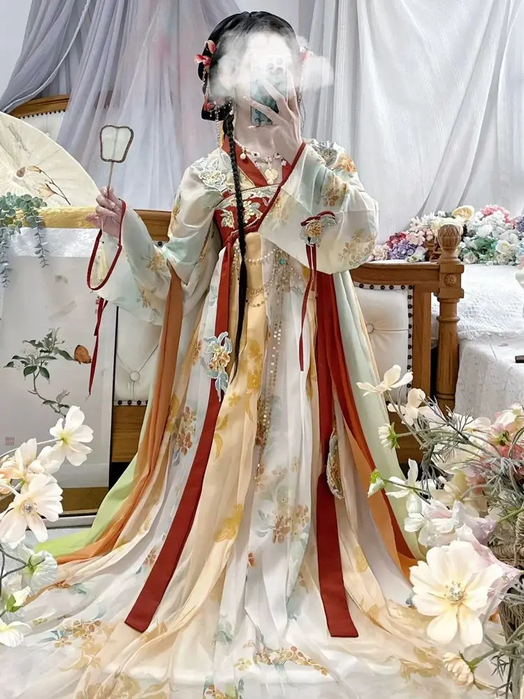 فستان هانفو الصيني للنساء فستان هانفو المطبوع التقليدي القديم المطرز للنساء أزياء الهالوين التأثيرية فستان هانفو للحفلات #5