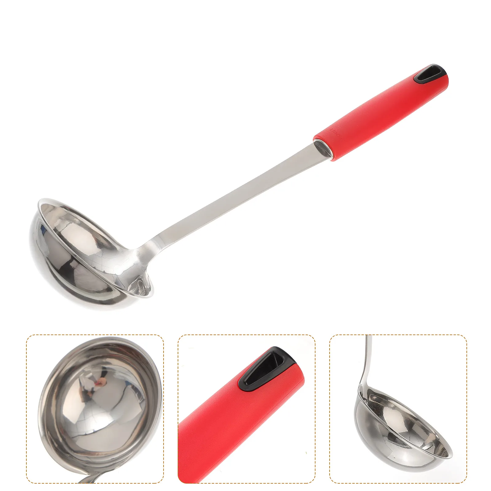 

Long Handle Soup Spoon Stainless Steel Scoop Food Serving Ladle Kitchen Bar Utensil Non Toxic High Temperature Resistant Storage