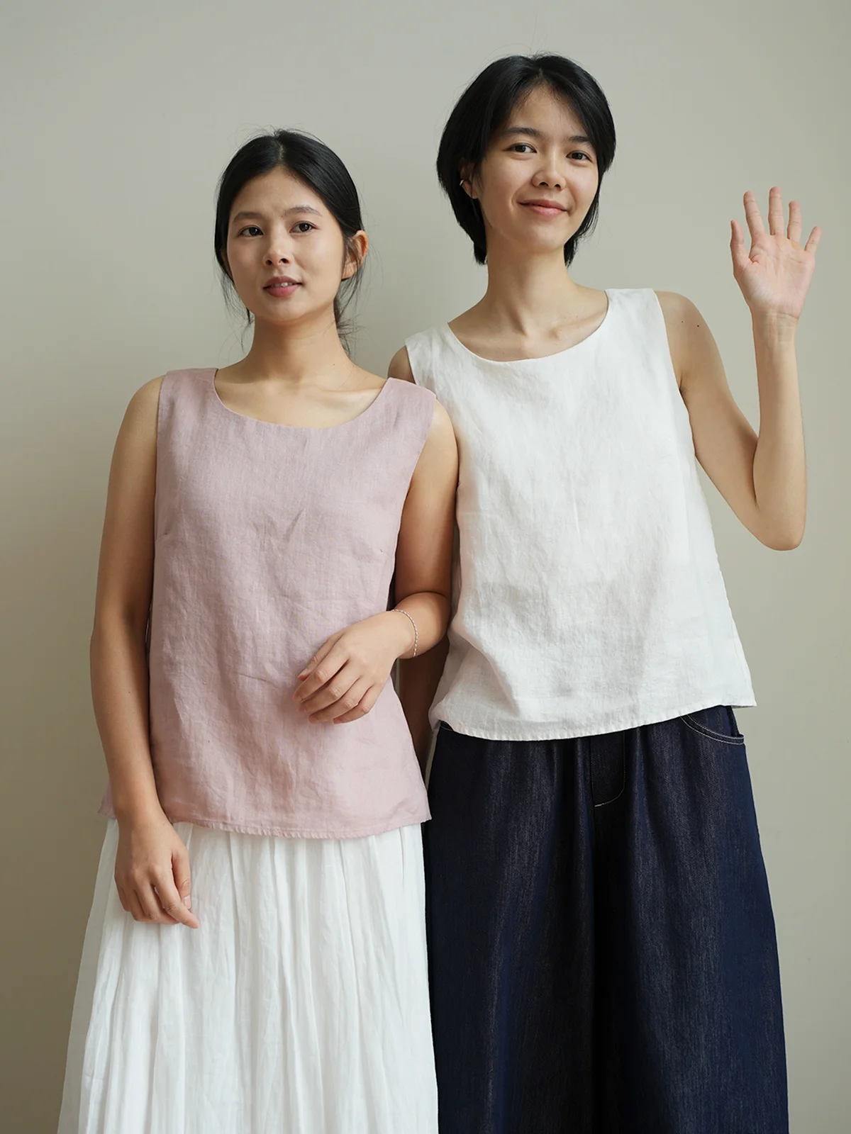 

Women's Sl round Ne Vest Svel V-Ne Wide oulder Strap Full Linen Summer Sle Vest Straight Cut Basic Sle