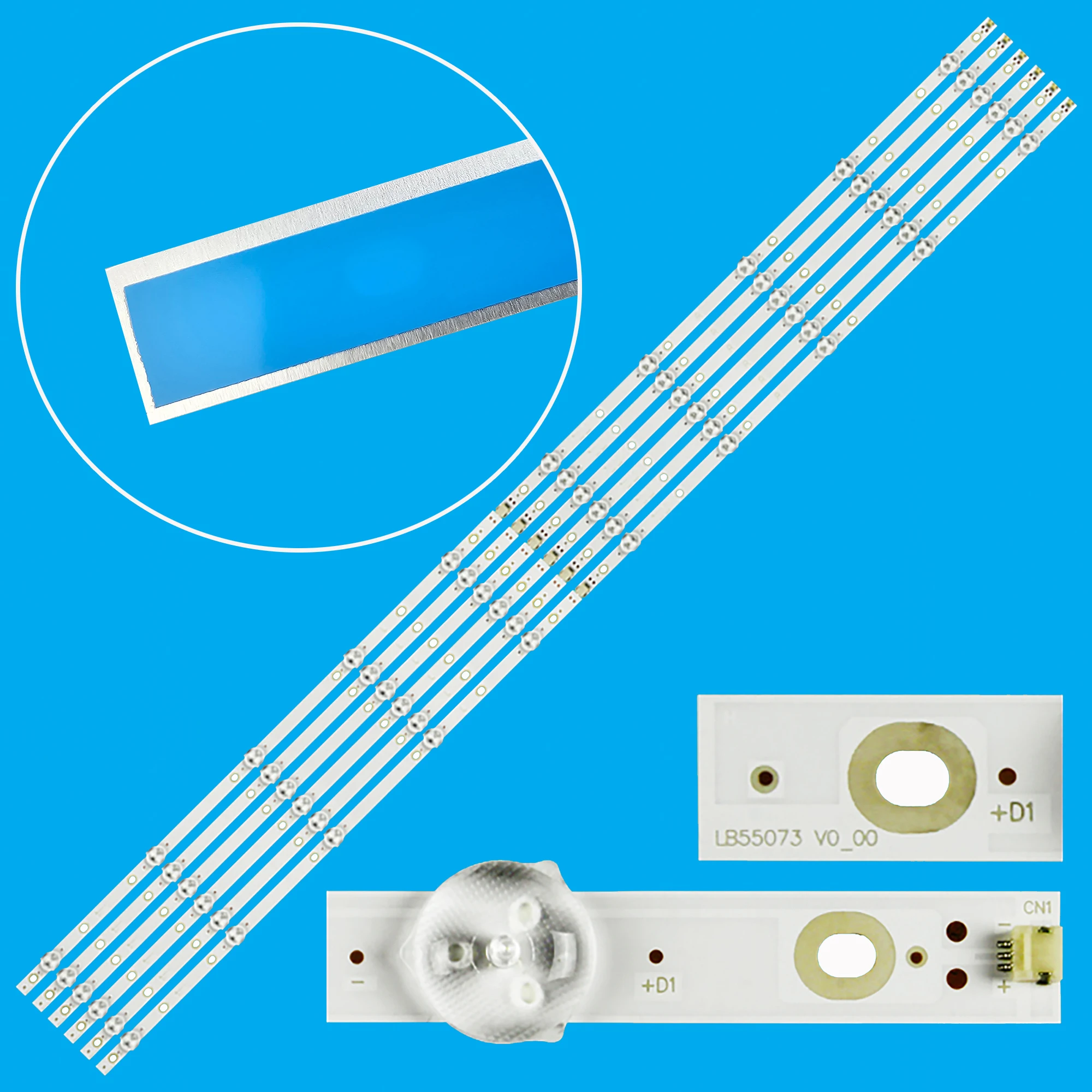 

LED Backlight strip 10 lamp for 55'' TV 55PUS7503 55PUS7303 55PUS6753 55PUS6703 55PUS6162 55PUS6262 LB55073 V1_02 V0_01