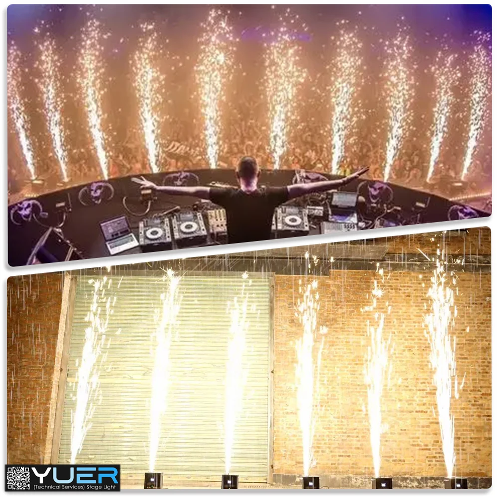 Imagem -06 - Waterproof Electric Cold Pyro Fountain Wedding Spark Machine Dmx 512 Efeito de Palco para dj Pyrotechnic Party Sparkle 700w Pcs por Lote