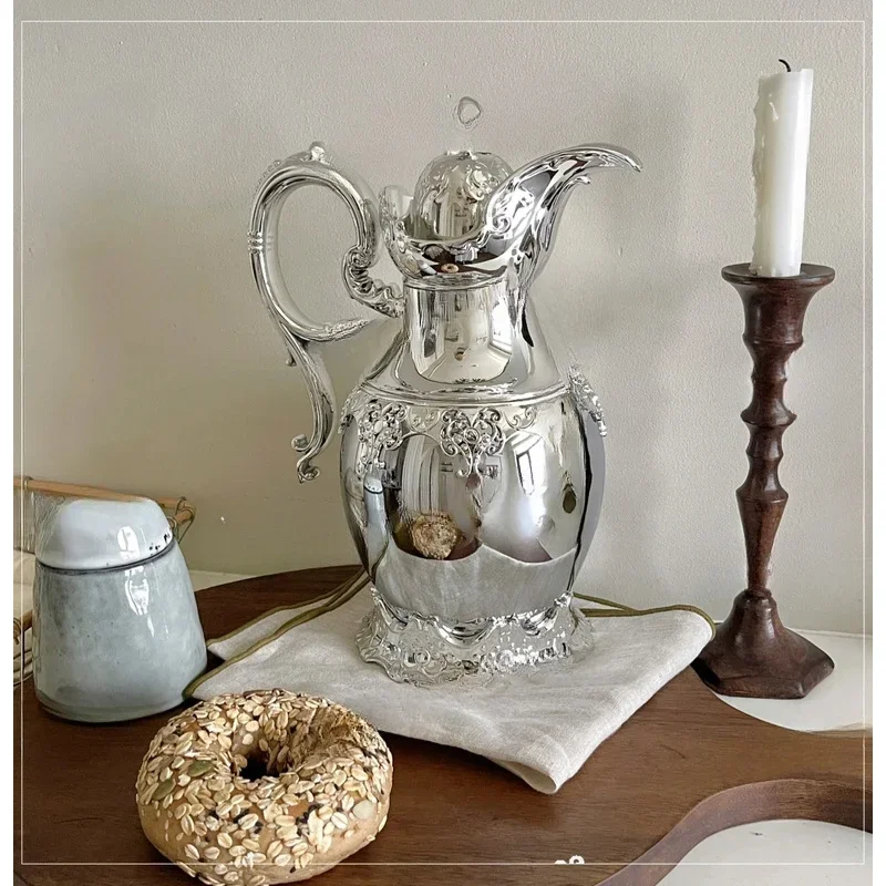 Medieval Niche Court Style Advanced Silver Retro Household Thermal Insulation Kettle
