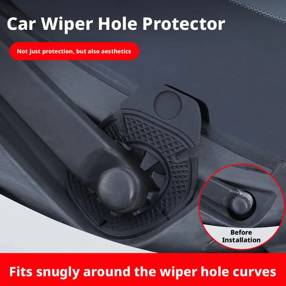 Car Windshield Wiper Hole Protective Cover Silicone Car Wiper Bottom Prevent Debris Leaf Falling Dustproof Pad Universal