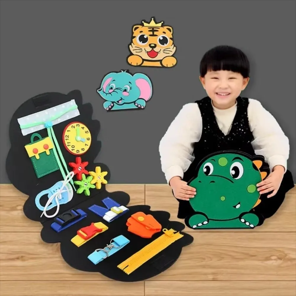 Material de fieltro para niños, juguete Montessori, tablero de tocador para ejercicio de manos, juguete de educación temprana, coordinación mano-ojo, juguete sensorial