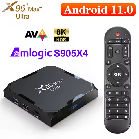 X96 MAX Plus Ultra Amlogic S905X4 4G 32G 64G Quad Core Smart TV Box Android 11 5G Dual Wifi 4K 8K AV1 Set Top Box Media Player