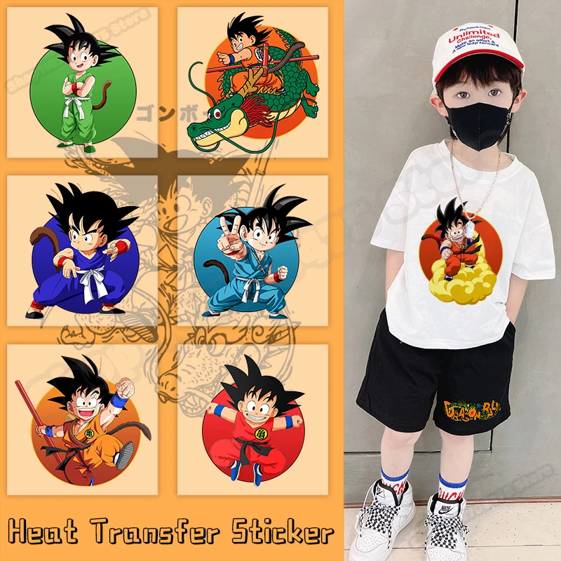 Dragon Ball Anime Fashion Iron on Patches Cartoon New Clothes Appliques DIY Decal Creative Cute Heat Transfer Sticker Gifts 2024