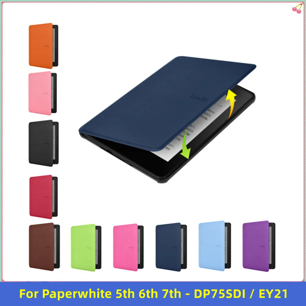 

For A mazon Kindle Paperwhite 1/2/3 7/6/5th 6 Inch Folio Smart Case Protective Shell DP75SDI EY21 Auto Sleep/Wake Cover Funda