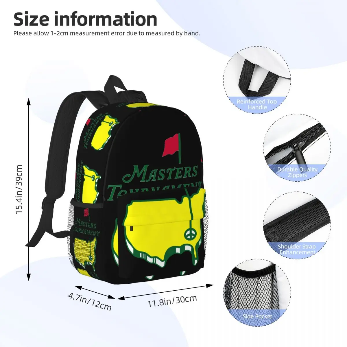 Meister Turnier Logo Rucksack Middle High College School Schüler Bücher tasche