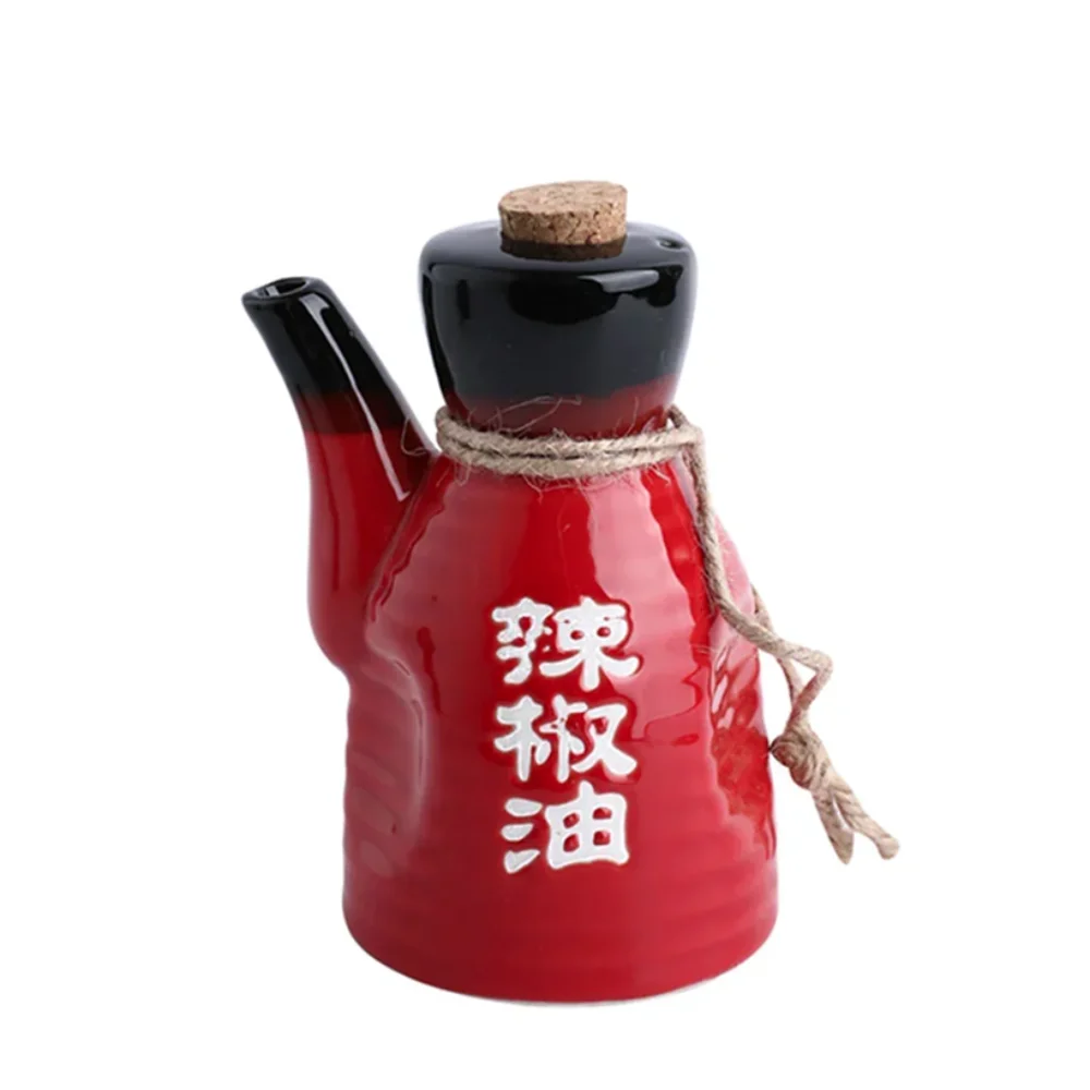 200 ML Japanese Style Soy Sauce Bottle Vintage Mini Dinning Table Condiment Dispenser Ceramic Restaurant Chili Oil Pot Home