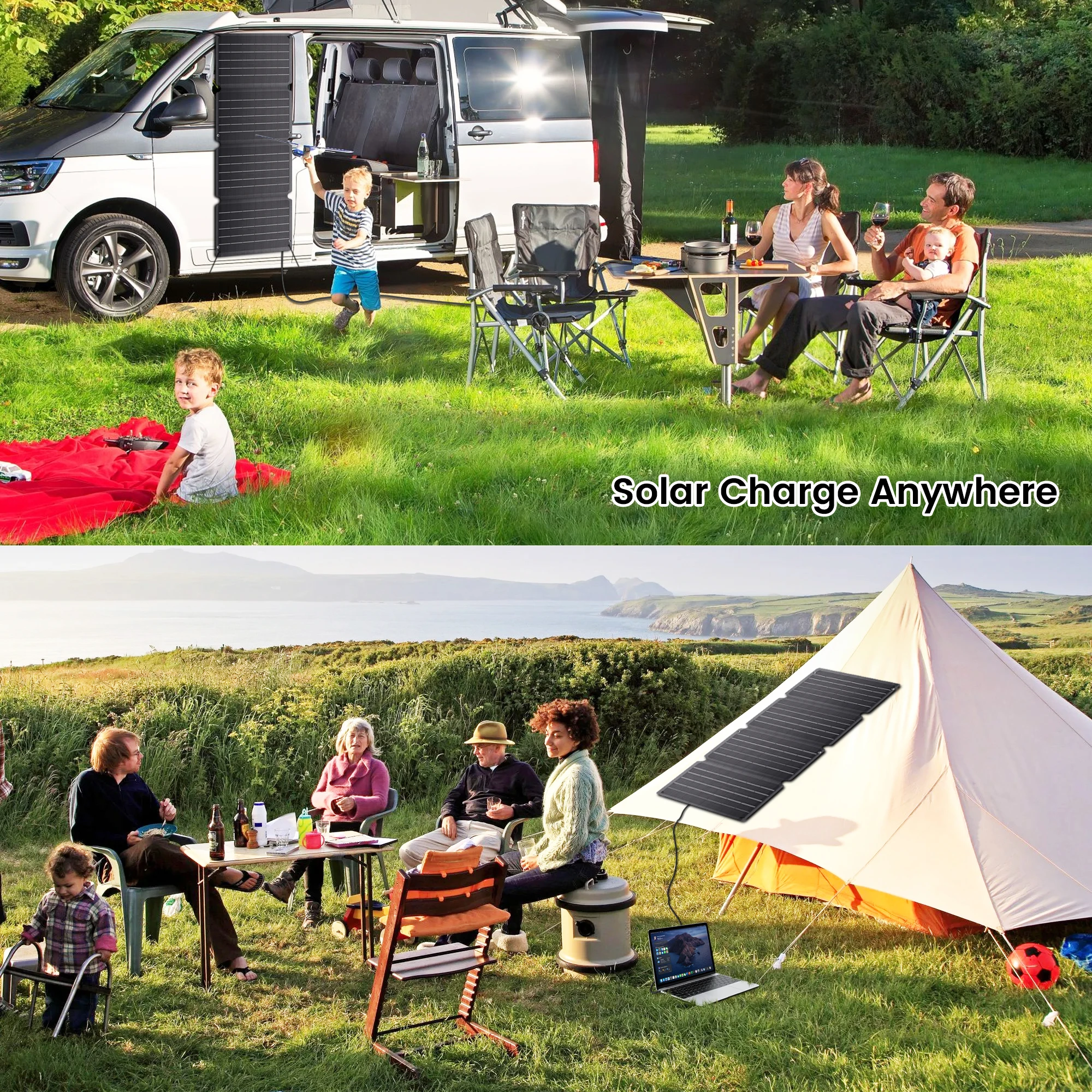 CTOLITY 36W 14V Carregador Solar Dobrável MPPT Painel Solar com DC, USB para Smart Phone Tablets e Acampamento ao Ar Livre Caminhadas