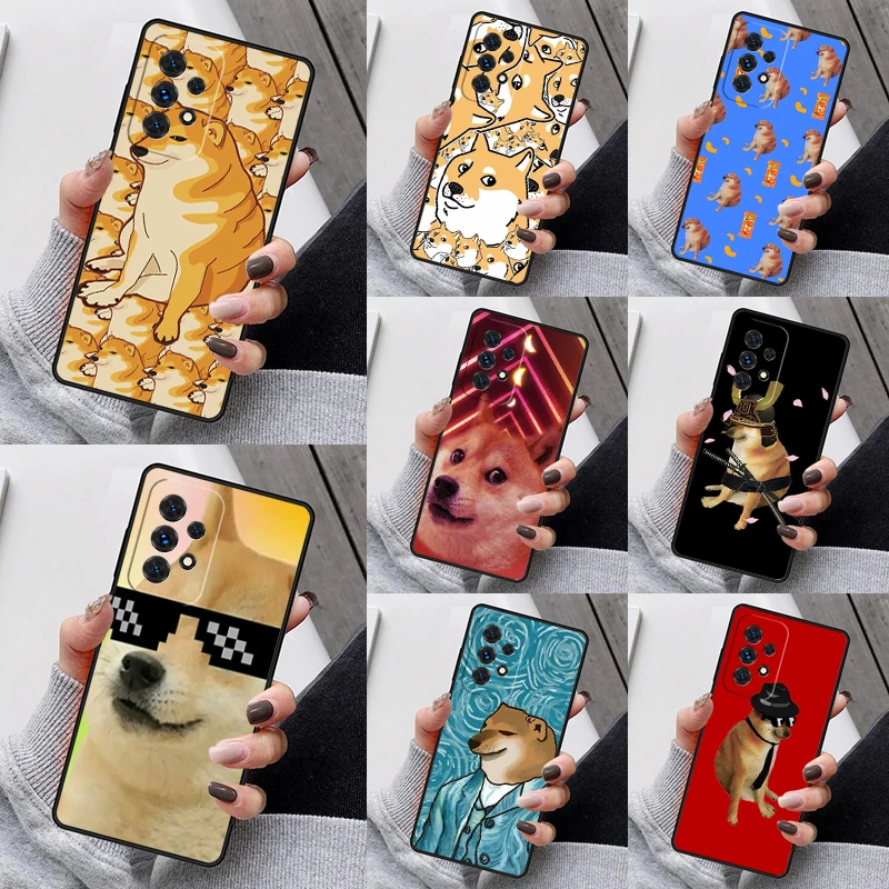 Cheems Shiba Inu Doge Meme Phone Case For Samsung Galaxy S23 S21 S20 FE S24 S22 Ultra Note20 S10 S9 S8 Plus A40 A52 A12 A13 A53