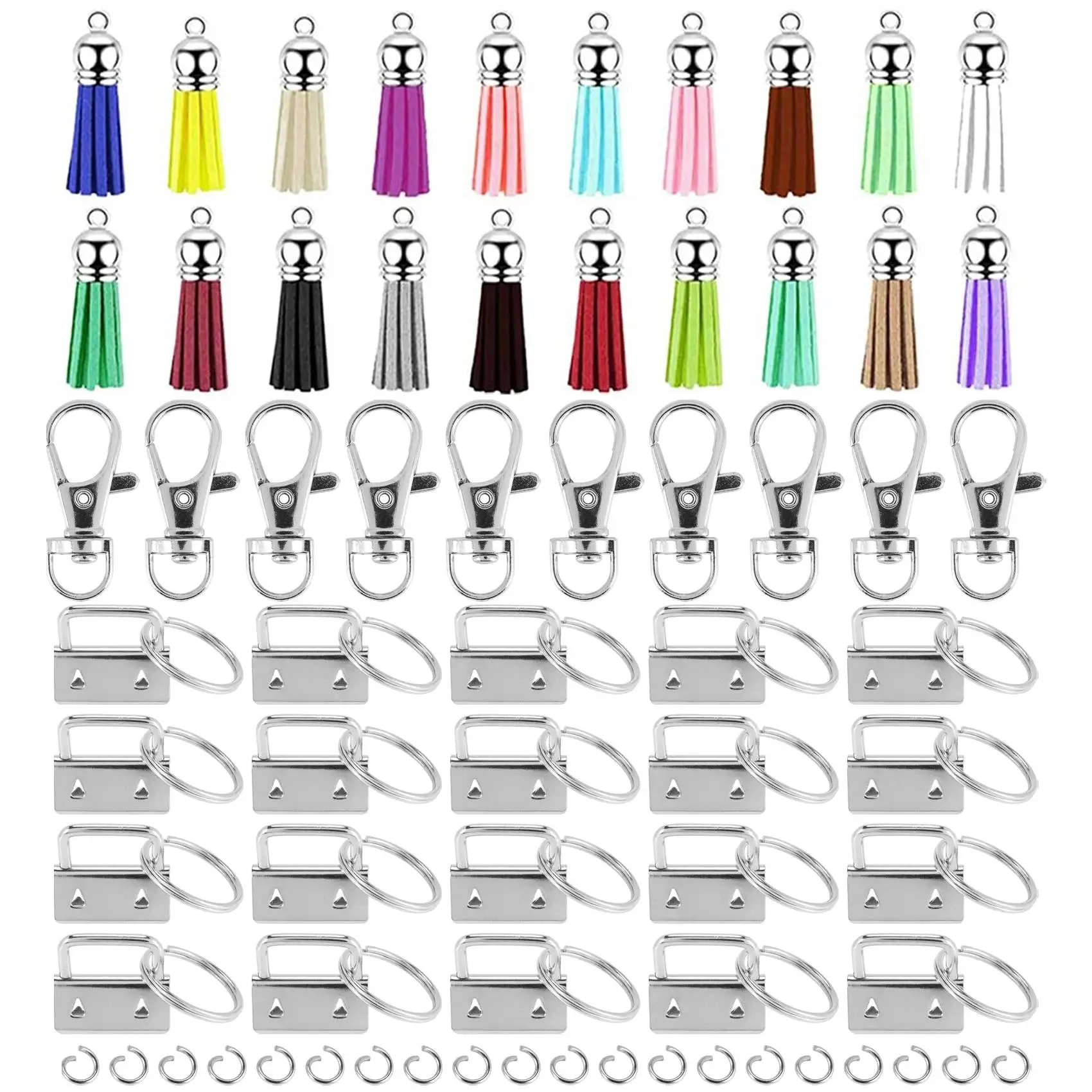 Key Fob Hardware Set with Tassels, Suitable for All Kinds of Belts, Suitcases, Bags, Ribbons, Handmade Web