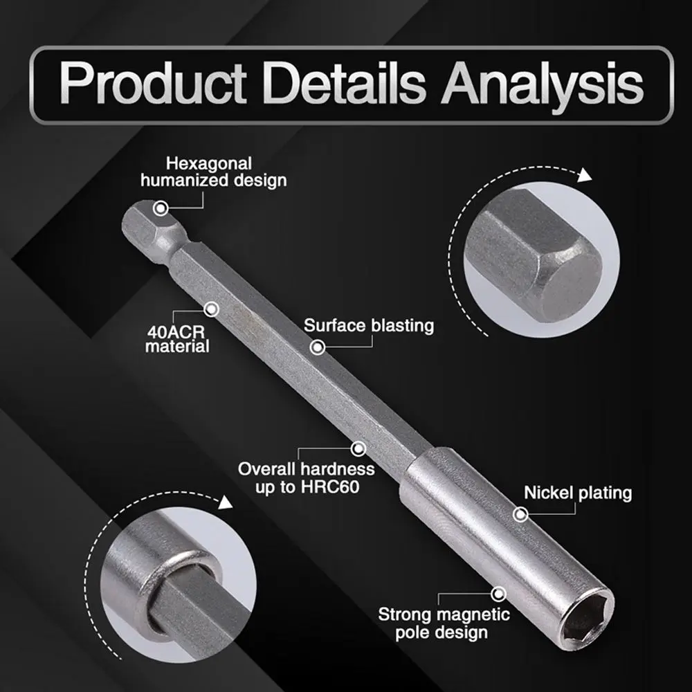 Connect Magnetic Extension Screwdriver Power Tools Extender Rod Socket Drill Bit Holder Hex Shank