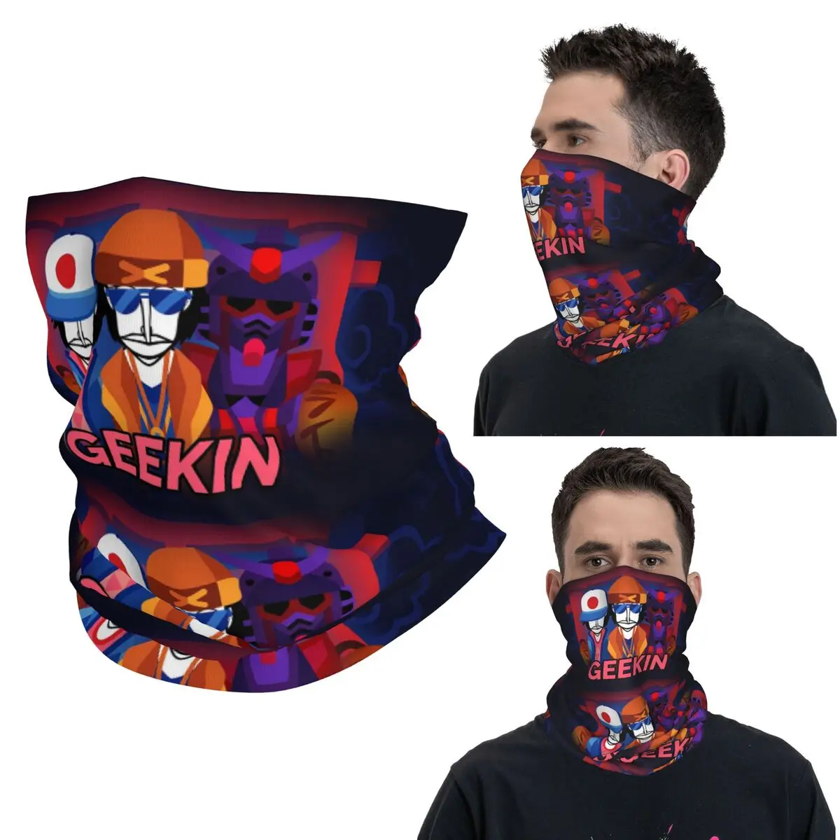 

Incredibox Music Video Game Bandana Neck Cover Printed Face Scarf Warm Balaclava Running For Men Women Adult Winter