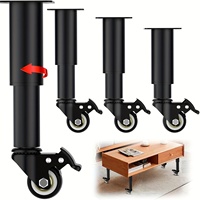 4pcs Metal Extendable Furniture Legs with Casters,  Table Legs,with Heavy-Duty Replacement for Cabinets, Sofas, Desks, Dressers