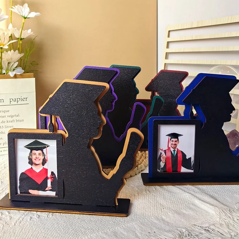 Class Of Graduation Frame Wooden Table Graduation Picture Frame Home Desktop Ornaments Fits Vertical Portrait Wooden 5Piece