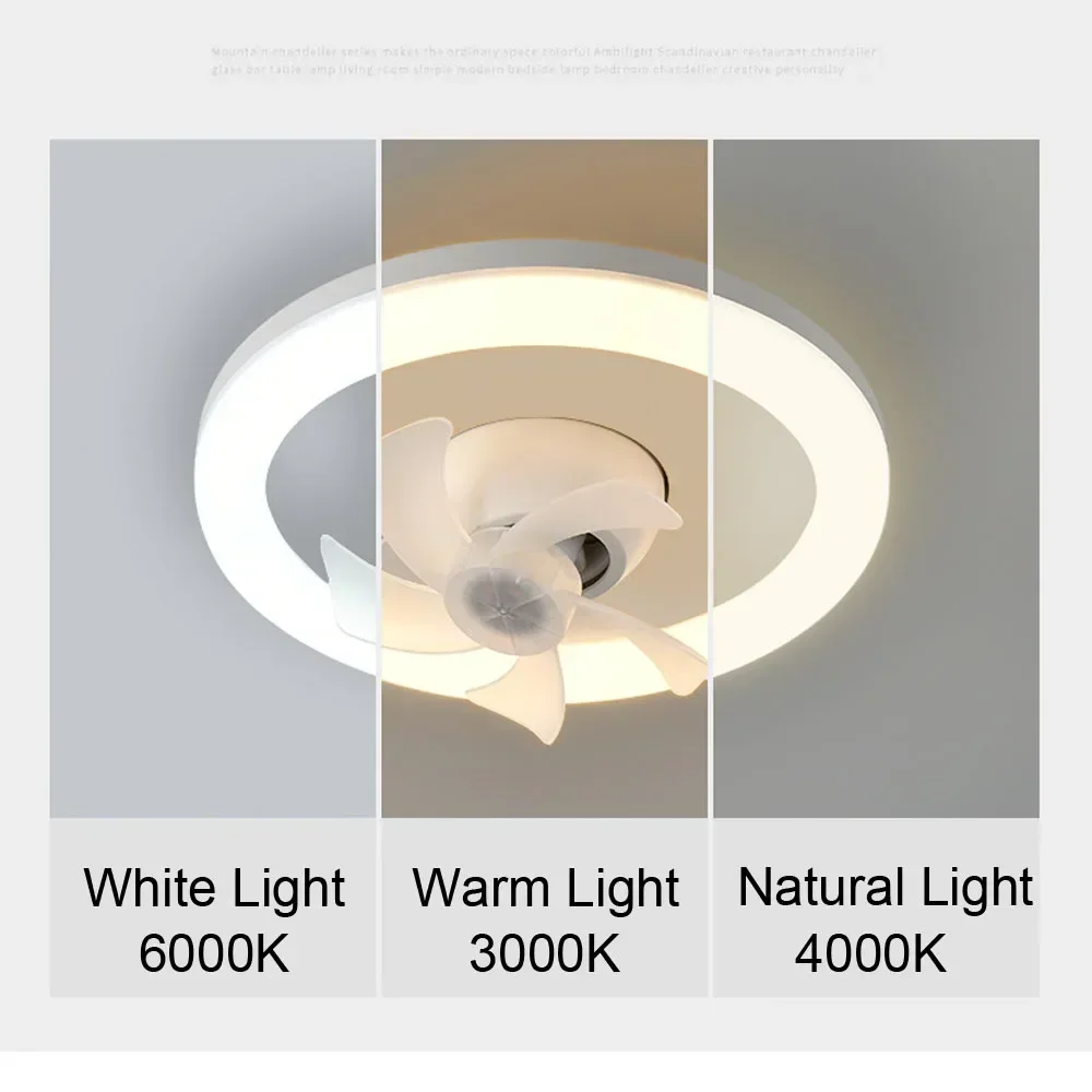 60W Ceiling Fan E27 With Led Light And Remote Control 360 ° Rotation Cooling Electric fan Lamp Chandelier For Room Home Decor