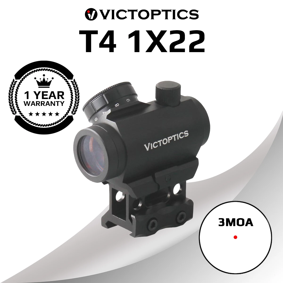 

VictOptics 1x22 Hunting Red Dot Scope Reflex Collimator Sight Hunt Riflescope For AR15 .223 5.56mm Firearms & Airsoft Game 3MOA