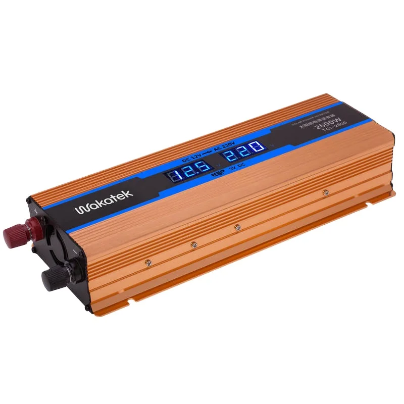 WAKATEK Portable mini 1300W Inverter 12 V 50Hz-60Hz Modify sine wave Inverter small car Inverter with car cigarette lighter