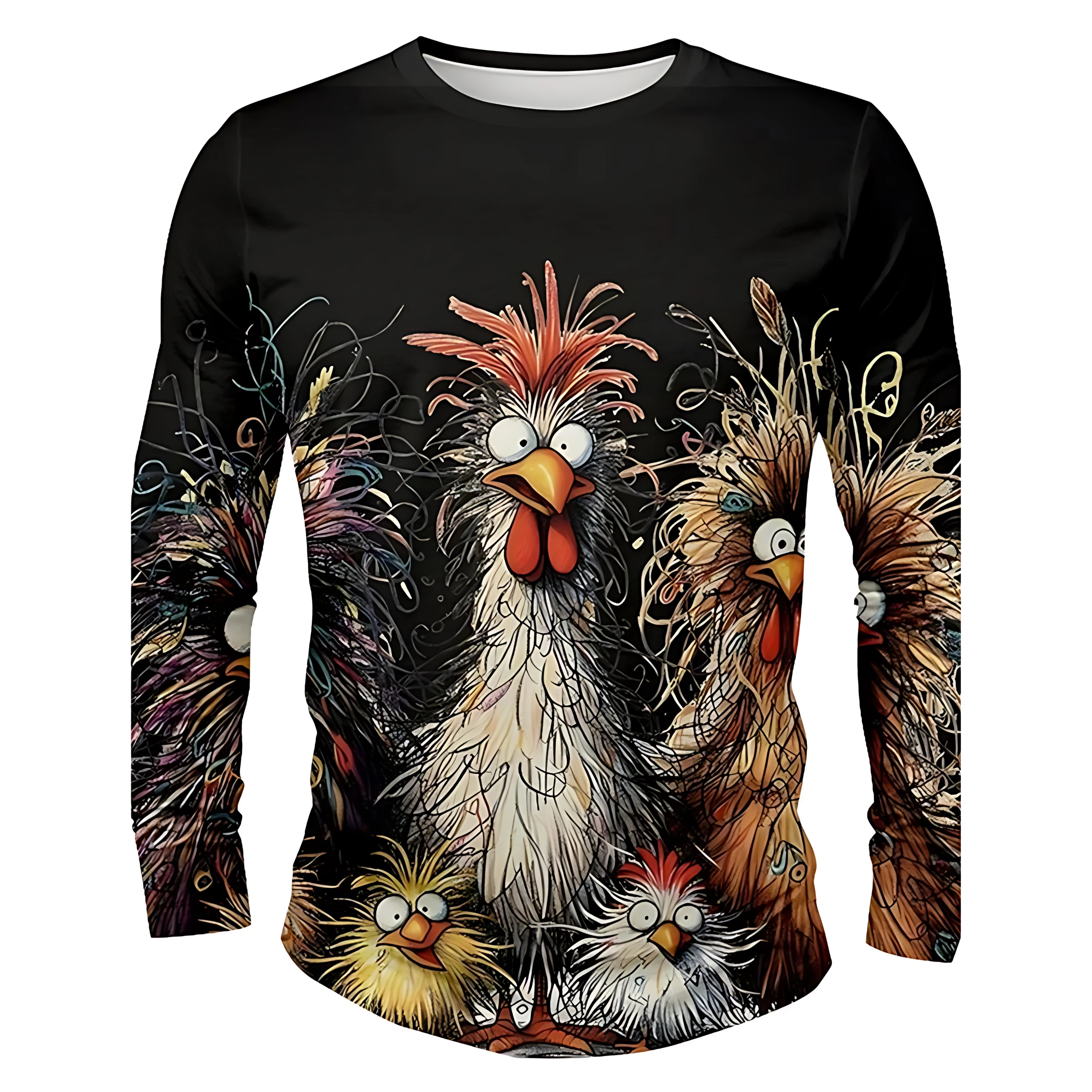 

Fashionable men's autumn new style fun animal print comfortable soft long sleeved sweatshirt outdoor city party top