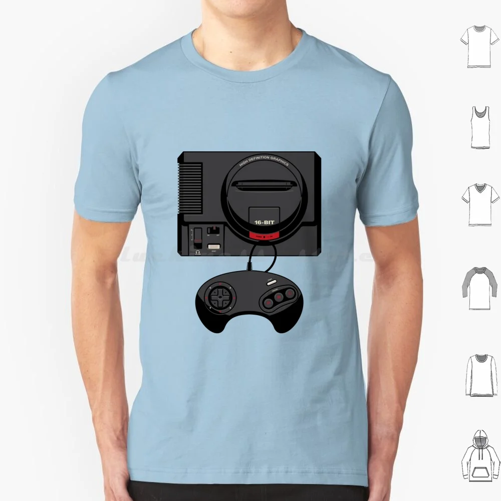 Retro Black 16-Bit T Shirt Men Women Kids 6xl Retro Gaming 16bit Console Press Start Vintage Pop Game Controller Genesis Mega