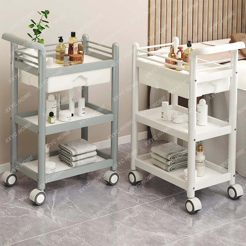 Beauty cart, trolley, beauty salon special hand push tool  barber shop storage  medical  household rack