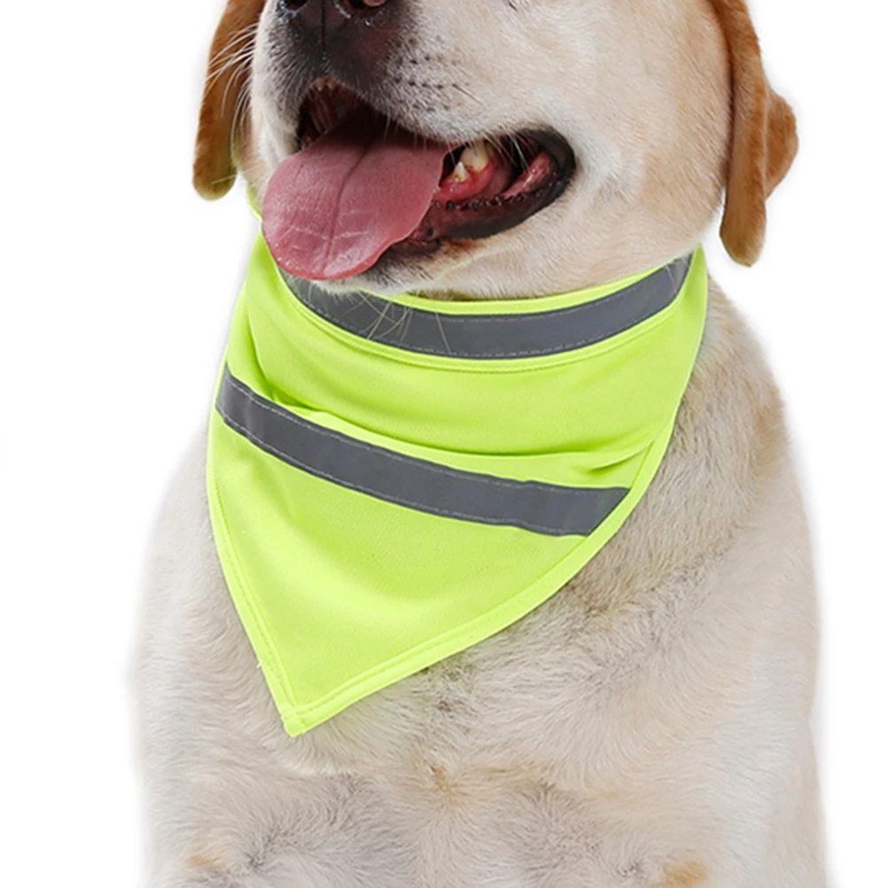

Luminous Dog Scarf Orange L Size Pet Safety Bandanas Reflective Puppy Bibs Polyester Night Walking Dog Collar Outdoor