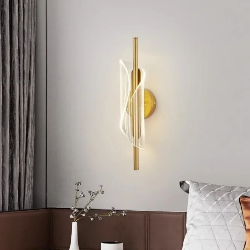 Imagem -02 - Modern Led Gold Wall Light Iluminação Interior Wall Sconce Home Decor Sala de Estar Quarto Cabeceira Escadas Luxo