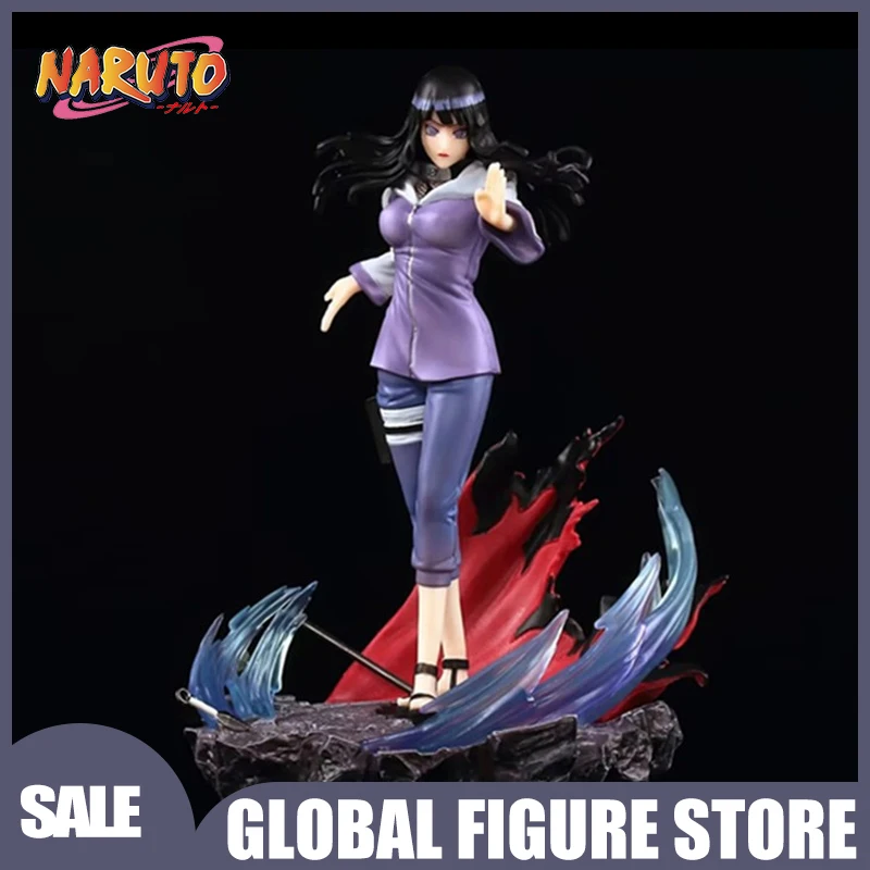 

28cm Naruto GK Burning Wind Hinata Hyuga Twin Lion Fists Statue Scene Model Boxed Figure Collectible PVC Desktop Decoration Gift