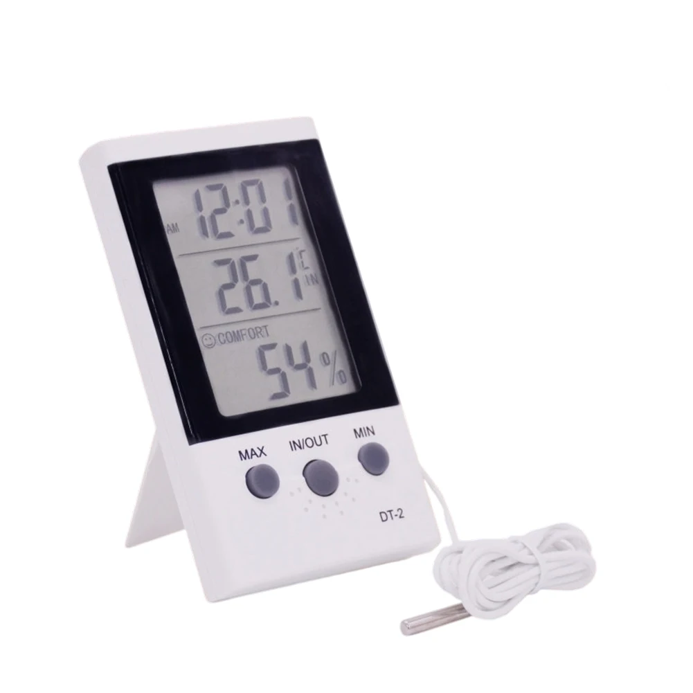 

Digital Thermometer Hygrometer DT 2 for Reliable Indoor For Temperature and Humidity Monitoring with Alarm Clock