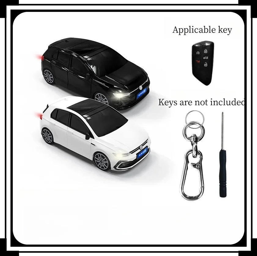 

For VW Golf Key Cover Car Model Key Protective Case Creative Personalized Gift Car Key Pack Buckle Accessories Key Cover