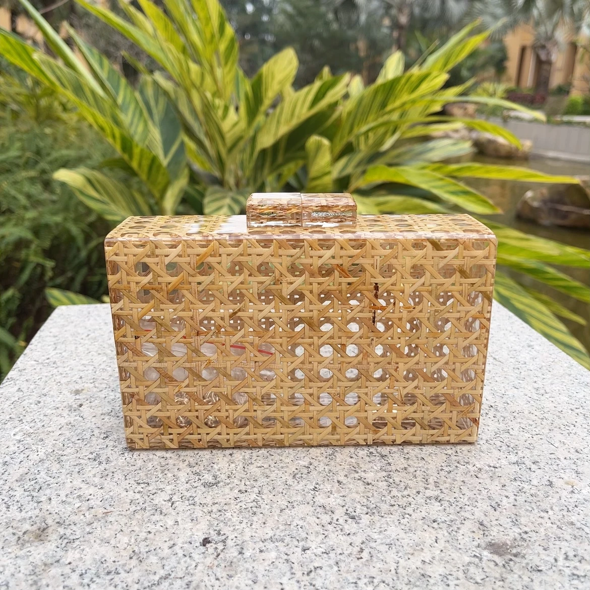 

Manufacturer Wholesale Custom Women Rattan Acrylic Clutch Hand Bags