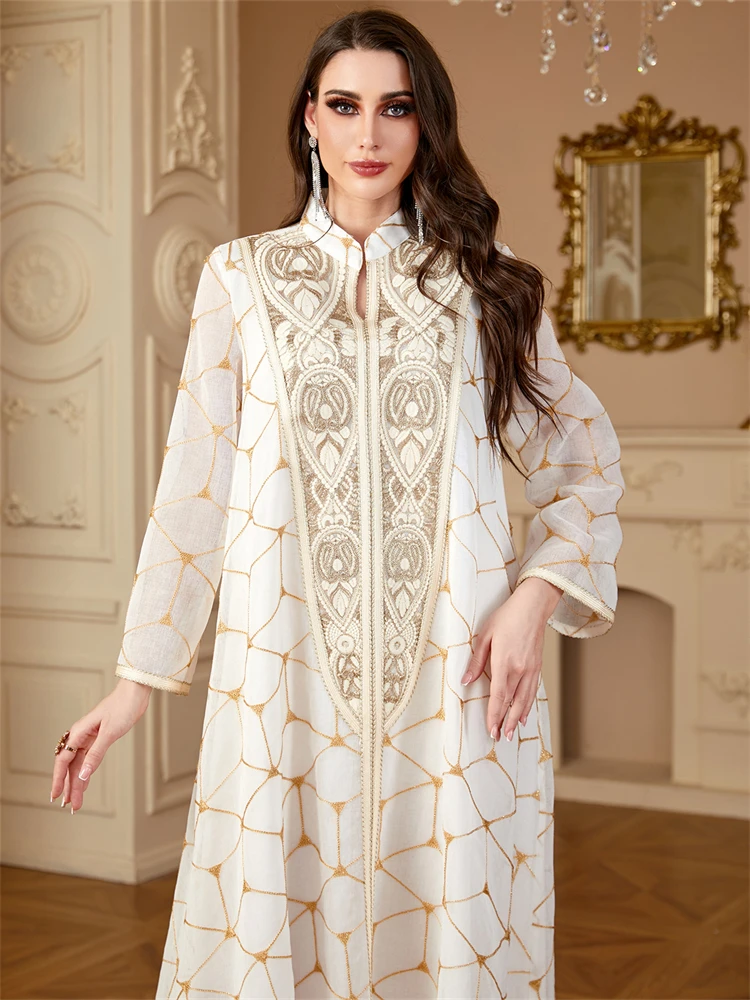 

Dubai Muslim Embroidered Large Robe Dress Turkish Middle Eastern Robe Women's Clothing