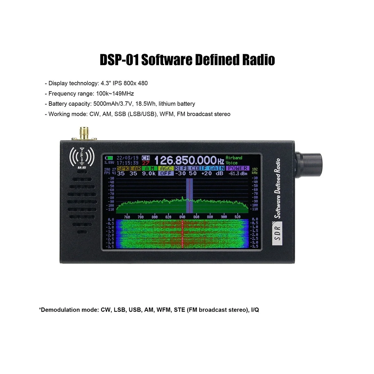 SDR-101 SDR DSP цифровая Демодуляция CW/AM/SSB/FM/WFM