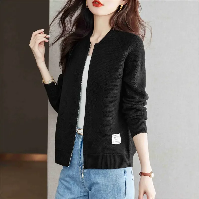 Short Women's Bomber Jackets Spring Autumn Loose Modern Luxury Offer Youthful Female Baseball Aviator Coats Chic New Products