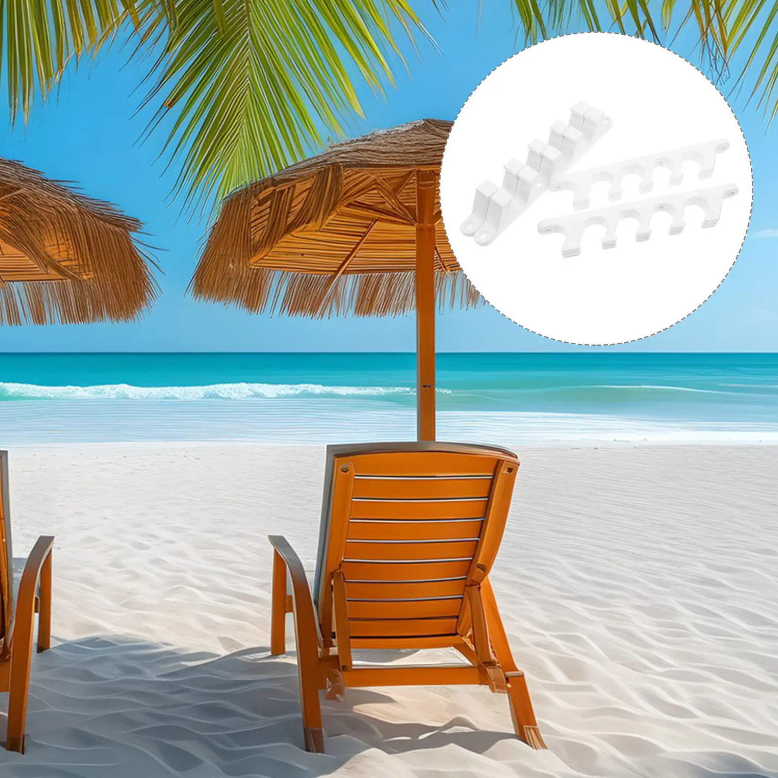 4Pcs Outdoor Folding Lounge Chair Plastic Adjustment Connectors 5-Position Recliner Brackets Lightweight Patio Furniture Support