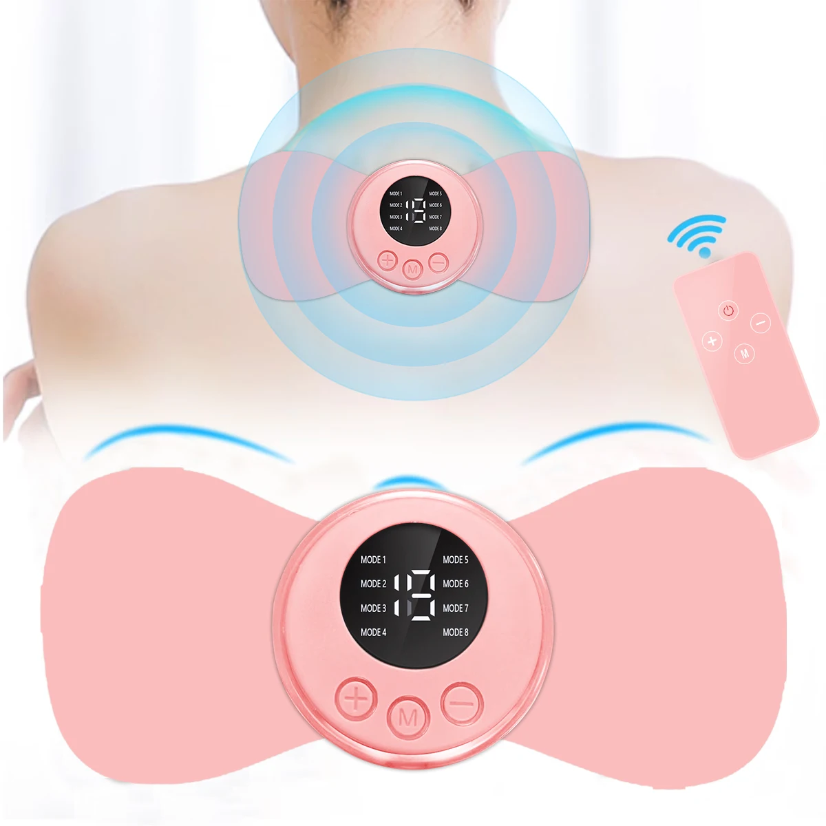 EMS Muscle Stimulator Electroestimulador Pink Wireless 8 Modes 19 Levels TENS Home Office Body Relax Tool EMS Muscle Stimulator