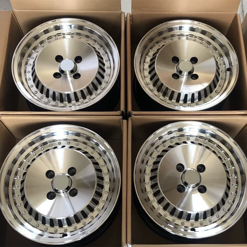 Car Alloy Wheels 5x100, 5x112, 5x114.3, 5x120 Car Tires High Quality Large Silver Rims 15 \