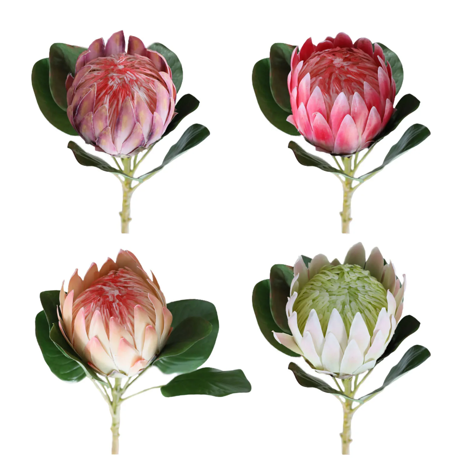 Flor Artificial de seda King Protea, arreglo de flores de emperador falso, Rama, fiesta en casa, decoración de mesa de boda, planta de bricolaje