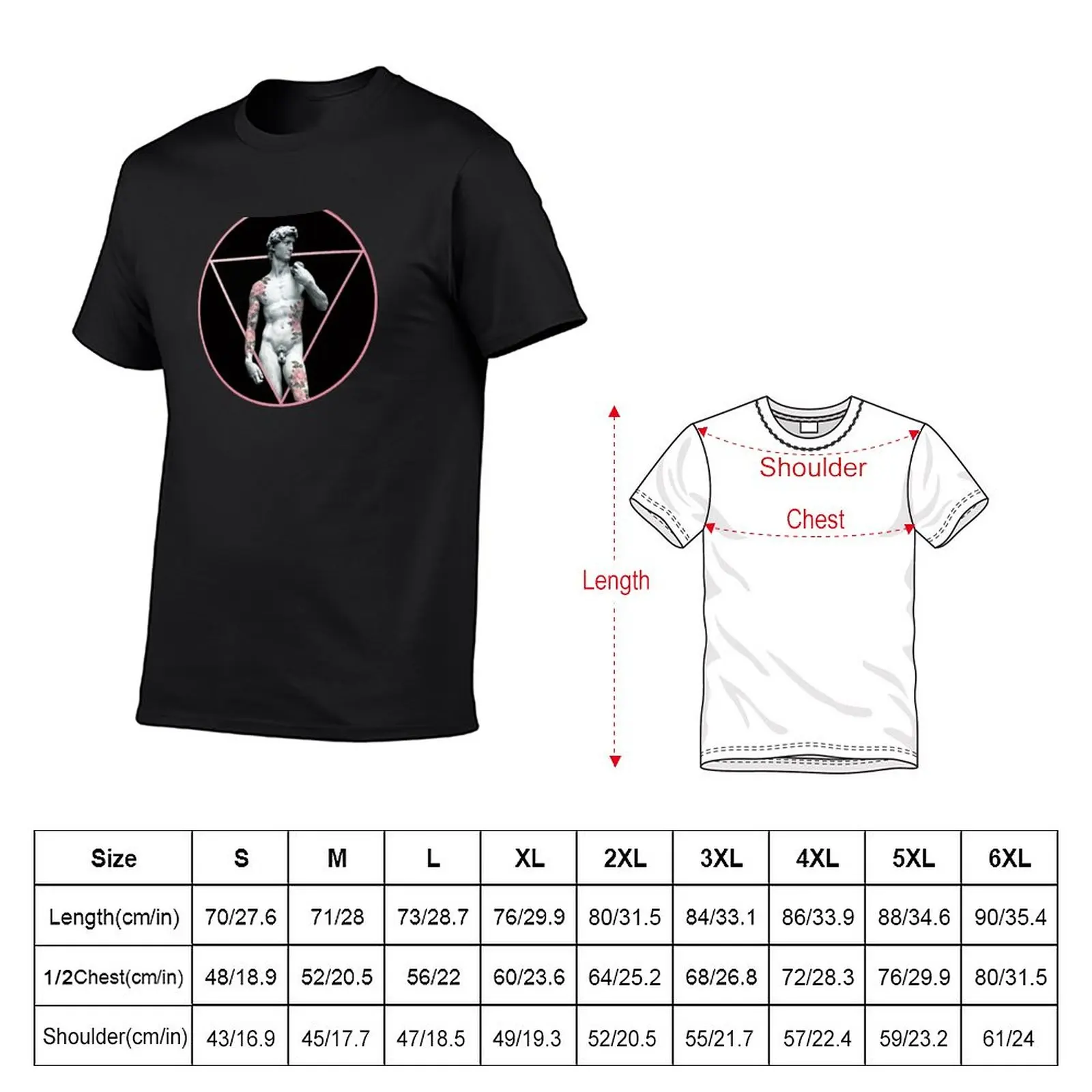 New David With Rose Tattoos T-Shirt boys t shirts summer clothes T-shirt short T-shirt men