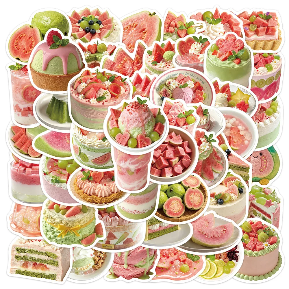 50Pcs Cartoon Matcha Aesthetic Stickers Decals for Journal Camera Notebook Storage Box Green Food Doodle DIY