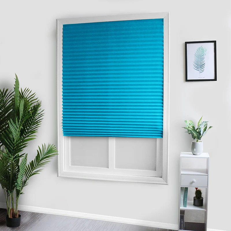 Self-Adhesive Pleated Blinds Blinds Curtains Living Room Half Blackout Window Curtains For Bathroom Balcony Shades